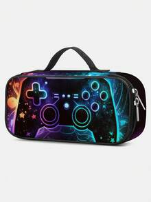 Kids Pencil Case With Soccer Ball Print, 3 - Layer Large Capacity, Cute Handle For Back To School, Multi-Slot Boys Mark Pouch With Zipper Compartments For Office School - Pencil Case - View 15