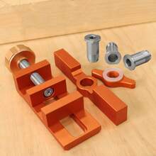 二合一橱柜门安装定位器,6/8/10mm 反弹器打孔安装夹具衣柜柜门板安装夹具 7-40mm 夹紧范围 - 铝合金快速壁橱门安装模板工具 - 橘色 - 查看 13