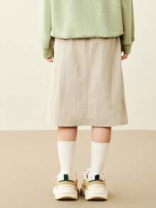 mini bala Girls Outdoor Cargo Skirt 2025 Fall Mom & Daughter Matching - Camel - View 3