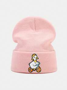 1pc Kids Hat, Boys Knitted Beanie, Girls Autumn/Winter Warm Knit Cap, Unisex Children Cold Weather Hat, Cartoon Embroidered Knitted Hat, Suitable For School, Outdoor, Casual, Travel, Party In Autumn/Winter - Multicolor - View 8