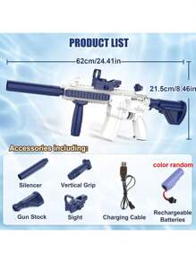 Electric Water Gun For Kids Adults - Automatic Squirt Gun With Up To 32 Ft Long Range, Summer Outdoor Beach Swimming Pool Party Toys, Gift For Kids Over 3 Years(Accessories Color Random)