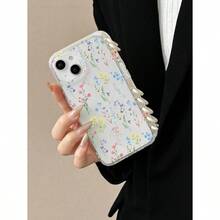 1pc Floral Print Clear Phone Case, Compatible With IPhone 13, 15, 16 Pro Max, 16, 14 And Galaxy Cases - 彩色 - 查看 7