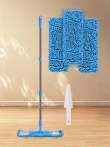 Professional Microfiber Wet Dry Mop - Clean Spills, Wipe Up Water, Dust Floors - Machine-Washable & Replaceable Pads ( Chenille), 51" Adjustable Handle For Hardwood Tile Laminate Marble - Home Kitchen Bathroom