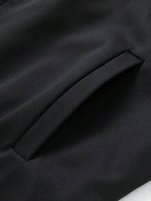 女士帽兜風衣春秋季時尚情侶外套 - 黑色 - 查看 5