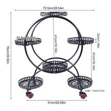 Metallständer für 6 Topfpflanzen, mehrere Blumentopfhalter, Regale, Pflanzgefäßregal, Aufbewahrungs-Organizer, Display für den Innen- und Außenbereich, Garten, Balkon - Schwarz - Übersicht 7