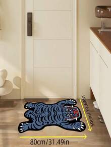 1 tấm thảm hình con hổ bất đối xứng, thảm đầu giường phòng ngủ - Màu xanh bụi bặm - Xem 4