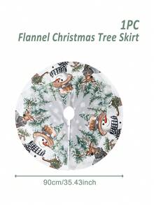 1pc Diameter 90/120CM Christmas Tree Skirt, 35/47Inch Snowman Christmas Tree Print Flannel Tree Skirts Mat For Christmas Decoration, Christmas Tree Decor,Xmas Tree Mat Decor, Home Decor, Room Floor Decor, Family Winter Scene Decor,Holiday Festive Party Decorations,Festival Christmas Atmosphere Supplies,Indoor Decoration,Xmas Decor,2026 New Year Decor