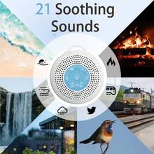 JUSLACO Máquina de ruido blanco, máquina de sonido portátil, equipada con una batería de 2000mAh, máquina de sonido de lluvia, con 21 sonidos relajantes incorporados, terapia de sonido, con funciones de temporizador y control de volumen, adecuada para dormir, cuidado de niños, viajes, un regalo adecuado tanto para hombres como para mujeres, regalo del Día de San Valentín.