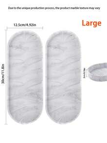 Bandeja de silicone para banheiro, bandeja de armazenamento com design multifuncional, adequada para penteadeira, pia, organizador de penteadeira, armazenamento de caixa de descarga - Mármore branco - Multicolorido - Ver 12