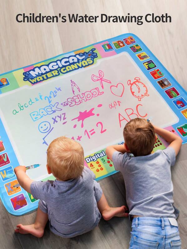Alfombra de pintura con agua para la educación temprana de los niños, pinturas solubles en agua, secado instantáneo sin manchas, juguete interactivo para padres e hijos en el jardín de infantes y el hogar, cultiva la creatividad del niño, tela impermeable y resistente al desgarro, diseño enrollable para un almacenamiento fácil, herramienta esencial para el desarrollo artístico, regalo ideal para Halloween