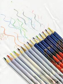 12pcs  Painting Graffiti Pens, 12 Color Colored Pencils, Stitch Student Drawing, Art Drawing Pens, Student Stationery, Painting Brushes, Back To School Stationery, School And Office Supplies - Multicolor - View 7