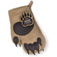 BEAR HANDS Oven Mitts Quality Cotton With Heat Resistant Silicone Fun And Function Kitchen Gadgets Funny White Elephant Gift Great Gift For Home Cooks Bakers And Animal Lovers - 棕色 - 查看 2
