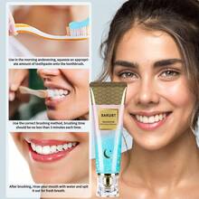 BARUBT 1 件装烟酰胺美白牙膏 - 薄荷清新 - 深层清洁，帮助去除污渍 - 清新口气 - 适合家庭和旅行，100 克 - 玫瑰金 - 查看 4