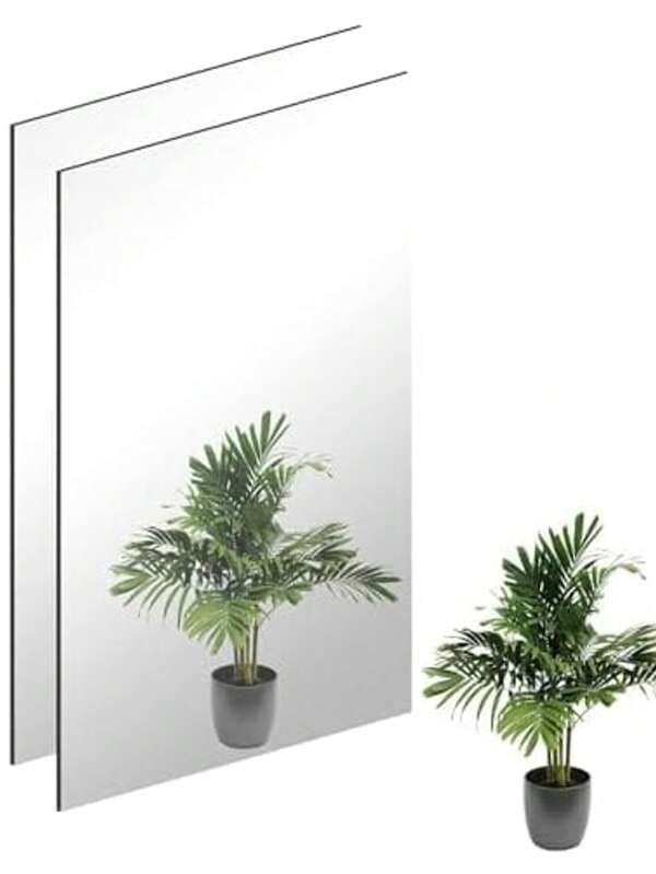 ملصق مرآة حائط أكريليك 40 * 30 سم، مرآة ذاتية اللصق، مرآة حائط ديكورية عالية الدقة، مرآة بدون إطار، حجم كبير مناسب للحمام والغرفة والصالة وأماكن أخرى