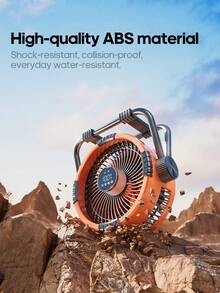 kinscoter 1 件可充电 20000mAh 六合一便携式露营台扇电动台扇降温海滩旅行配件户外空气冷却器空气循环器带挂钩和 LED 灯 - 彩色 - 查看 8