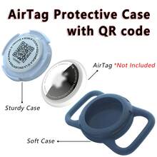 AirTag 保护壳，带二维码的 AirTag 保护套，可扫描输入宠物信息和电话号码，防止宠物走失，需搭配项圈或牵引绳使用，路人可扫描二维码联系主人，猫狗防走失
