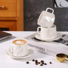 90ml/3.16oz Coffee Cup & Saucer Set, Suitable For Drinking Espresso Or Turkish Coffee - G - View 4
