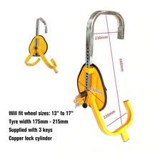 Wheel Lock Clamp 13''-17'' Heavy Duty Anti-Theft Lock For Caravan Trailer - Yellow - View 3
