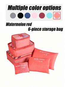 6/1 Peça Conjunto de Bolsas Organizadoras de Viagem Dobráveis, Cubos de Embalagem Portáteis para Roupas, Roupas Íntimas, Cosméticos, Joias, Adequado para Bagagem, Mala, Armário, Quarto, Volta às Aulas, Férias, Essenciais de Viagem de Feriado