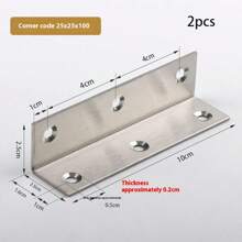 Kątowniki ze stali nierdzewnej, pogrubione wsporniki półek w kształcie litery L o kącie 90 stopni, łączniki sprzętowe do stołów, krzeseł i mebli