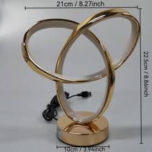 An Iron Twisted Table Lamp, Three-Tone Light, USB-Powered, Golden Clover, Suitable For Bar Decoration, Room Living Room Night Light