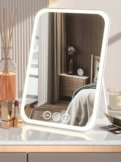 Espelho de maquilhagem LED de 3 cores, espelho dobrável portátil, adequado para estudantes, dormitórios, escritórios, melhor presente para formaturas, festas de solteiros, damas de honra.