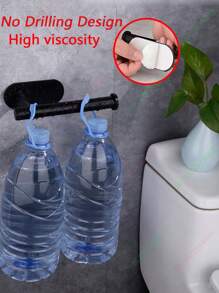 1PC No Drill Toilet Paper Holder,Self- Adhesive Roll Paper Rack,Stainless Steel Tissue Hanger,Absorbent Napkin Stand,Toilet Paper Dispenser,Bathroom Paper Towels Holder,Holder For Paper Towels,Black,Silver,Gold,Bathroom Accessories,Non-Punching, Wall-Mounted,WC Organizer,Bathroom Hardware Equipment,Bathroom Decor