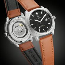 OCHSTIN Pilot Watch Fashion Business Fully Automatic Mechanical Gold Watches Square Luxury Date Watches Leather Strap Man Wrist Watch - one-size - View 11