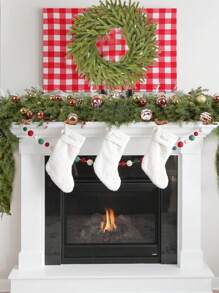 1PC Artificial Christmas Wreath Artificial Pine Needle Wreath Suitable For Christmas Thanksgiving Front Door Autumn Indoor And Outdoor Porch Window Wall Home Decoration Christmas Decorations Room Decor