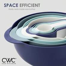 COOK WITH COLOR Nesting Bowls With Measuring Cups Colander And Sifter Set - Includes Mixing Bowls, Colander, Sifter And Measuring Cups, Pink, 8 Pc Bowl