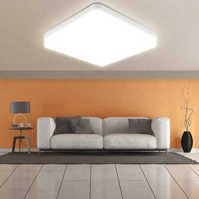 CANMEIJIA 1 件 11.8 英寸现代方形嵌入式吸顶灯，LED 方形面板灯，20W/30W/40W/50W，6500K 冷白光，吸顶式 LED 装饰照明灯具，AC 110-265V，适用于卧室、厨房、客厅