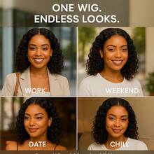 Women's Curly Bob Wig - Natural Style Short Wig, Soft And Lifelike High Temperature Silk Synthetic Hair