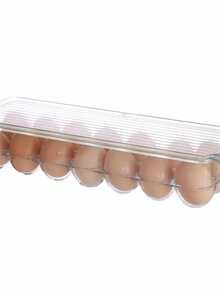 Refrigerator Egg Rack With Lid, Refrigerator Egg Storage Box Plastic Storage Box, Transparent 14-Grid Egg Tray, Compartment Anti-Collision Egg Storage Box With Lid, Transparent Stackable Egg Storage Box, Suitable For Home/Kitchen Storage, Suitable For Refrigerator, Cabinet, Kitchen Storage Cabinet, Kitchen Accessories - Multicolor - View 4