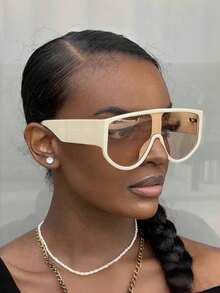 Gafas de moda envolventes y sobredimensionadas de estilo retro, gafas de estilo vintage elegante para pareja, para eventos al aire libre, uso diario, diseño casual y sencillo para verano, playa, vacaciones y viajes - Multicolor - Ver 3