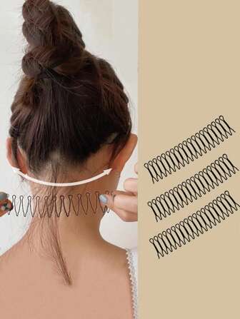 5 piezas Set de pasadores de pelo ondulados para flequillo ped, adecuado para todas las estaciones, herramientas de moldeado y seccionado de cabello