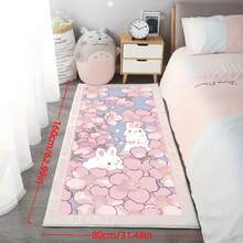 1 pieza Alfombra de peluche decorativa con forma de conejo, alfombra de piso para dormitorio, decoración del hogar, estilo Ins, suave y cálida, adecuada para dormitorio, sala de estar, habitación infantil - Rosa - Ver 15