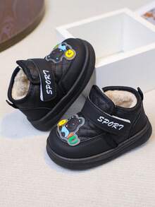 Kleinkind Winter Schuhe, Kinder Schneestiefel, Jungen/Mädchen thermisch gefütterte Stiefeletten, rutschfeste weiche Sohle, Winter