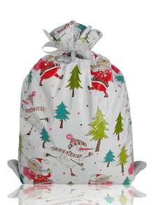 10pcs Christmas Gift Bags Set, Christmas Eve Candy Bags, Drawstring Christmas Decoration Gift Bags - Multicolor - View 10