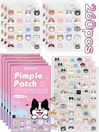 260/390/450pcs New Cat Acne Patch, Conceal Blemishes & Cover Acne Marks, Makeup Essential, Back To School Cosmetic Supplies