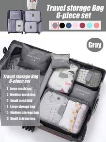 6/1 Peça Conjunto de Bolsas Organizadoras de Viagem Dobráveis, Cubos de Embalagem Portáteis para Roupas, Roupas Íntimas, Cosméticos, Joias, Adequado para Bagagem, Mala, Armário, Quarto, Volta às Aulas, Férias, Essenciais de Viagem de Feriado
