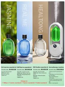 Aromatherapy Home/Hotel Aromatherapy Essential Oil Diffuser Bedroom Silent Toilet Deodorant Office Air Freshener - Rechargeable/Can Be Placed On The Desk/Can Be Hung On The Wall Aromatherapy Room Long Effect Spray There Are 6 Kinds Of Essential Oils To Choose From/Seven Color Atmosphere Lamp/Essential Oil Bottle Can Be Reused - Water Humidification Can Be Added