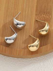 Personalized Casual And Simple Droplet Shaped Ear Clip Earrings Without Ear Holes, Elegant Women's Leisure Travel Summer Fashion Beach Party Jewelry Accessories, Sexy Women Punk Jewelry Daily Wear