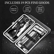 2Set (19pcs/Set) TOE NAIL CLIPPERS CUTTER SET PODIATRY PEDICURE KIT HEAVY DUTY FOR THICK NAILS - Black - View 8