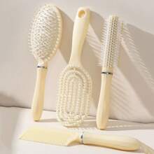 4pcs Fluffy Air Cushion Hair Comb Set, Long Hair Straightening Brush, Student Dormitory/Home Use, Women Curling Massage Comb