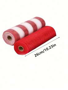 1pc Christmas Ribbons, Red And Gold, Suitable For Home, Wedding, Christmas Tree, New Year's, Winter Flower Garlands, DIY Gift Packaging, Flower Garlands, Stairs, Dining Table, Fireplace, Holiday Decoration, Craft, Suitable For Christmas