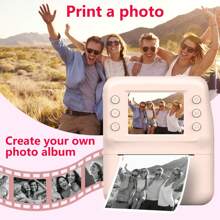 Portable Multifunctional Photo Printer Camera - Men And Women Digital Camera With Printing Function, Rechargeable Lithium Battery - Creative Painting And Photography Gift,1200 MAh Rechargeable Lithium-Ion Battery For Holidays, Christmas, Halloween, Birthday Parties & Special Occasions