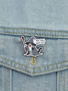 1 件“你不应抚摸”可爱巫师猫胸针，卡通动物徽章，男女时尚珠宝配饰，适合日常穿着、服装、背包，是送给朋友、办公室配饰、衬衫、夹克、圣诞节、万圣节的精美礼物 - 彩色 - 查看 4