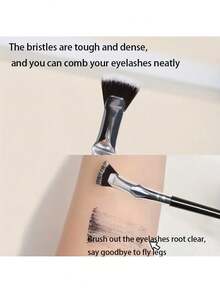2/1支装自然睫毛告别蜘蛛睫毛膏刷，多功能斜角睫毛梳化妆工具扇形弯头睫毛梳斜角化妆刷，眉刷，眼影刷，螺旋刷 - 彩色 - 查看 5
