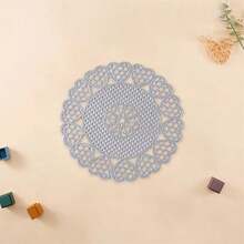 Round Coaster Stylish Nordic Style Solid Hollow Out Insulated Cup Holder For Decor  Present - Silver - View 4