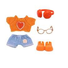 17cm Doll Clothes Accessories Set - Cute Sweater, Jeans, Headphones, Glasses, Rain Boots (Doll Not Included) / Holiday & Birthday Gift - Multicolor - View 14